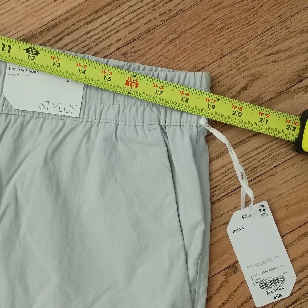NWT Stylus Men's XL Flat Front Utility Pants Drawstring Stretch Straight Fit - Picture 4 of 10